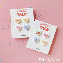 Load image into Gallery viewer, Candy Heart Stud Earrings: Foodie Friends
