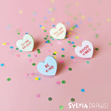 Load image into Gallery viewer, Candy Heart Stud Earrings: Positivity Pals

