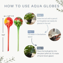Load image into Gallery viewer, Glass Self-Watering Globes: Blue/Green
