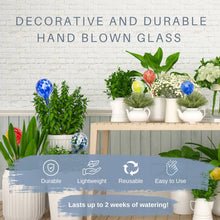 Load image into Gallery viewer, Glass Self-Watering Globes: Blue/Green
