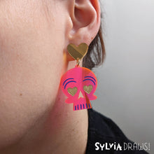 Load image into Gallery viewer, Skull &quot;Love You to Death&quot; Earrings
