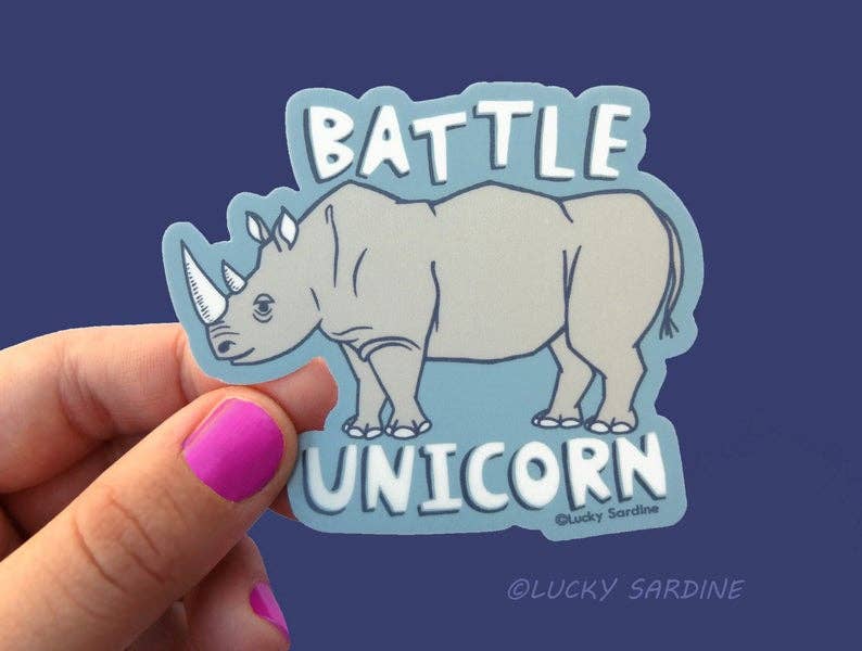 Rhinoceros Battle Unicorn Sticker