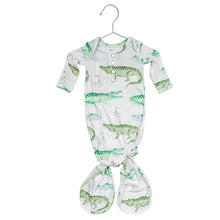 Load image into Gallery viewer, Alligator Newborn Knotted Gown - The Seaside Succulent
