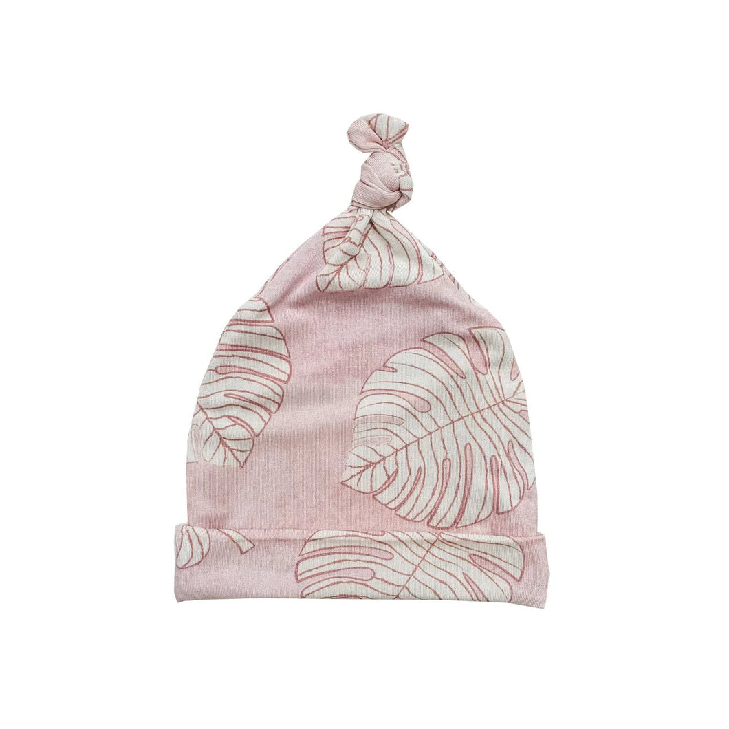 Coral Monstera Knotted Hat - The Seaside Succulent