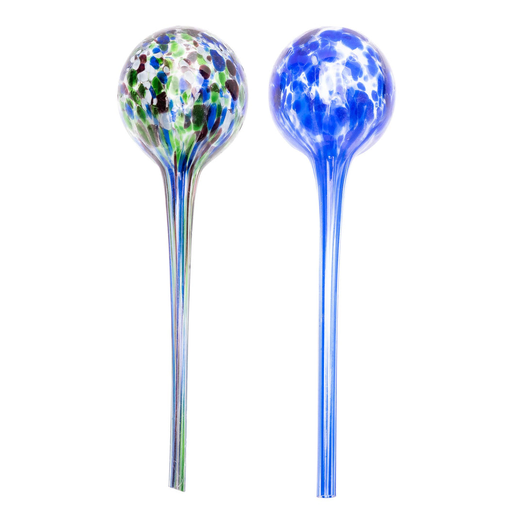 Glass Self-Watering Globes: Blue/Green