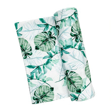 Load image into Gallery viewer, Monstera Knit Swaddle Blanket - The Seaside Succulent
