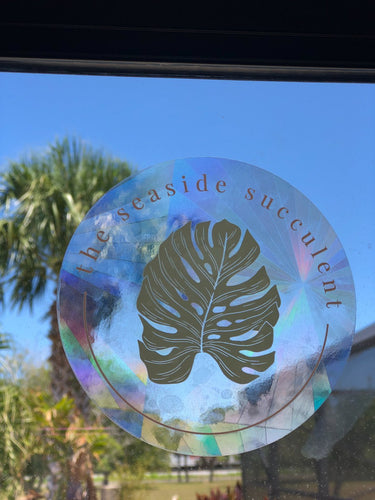 Monstera Prismatic Rainbow Window Sticker - The Seaside Succulent - The Seaside Succulent