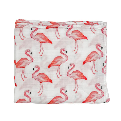 Muslin Swaddle Blanket - Flamingo - The Seaside Succulent