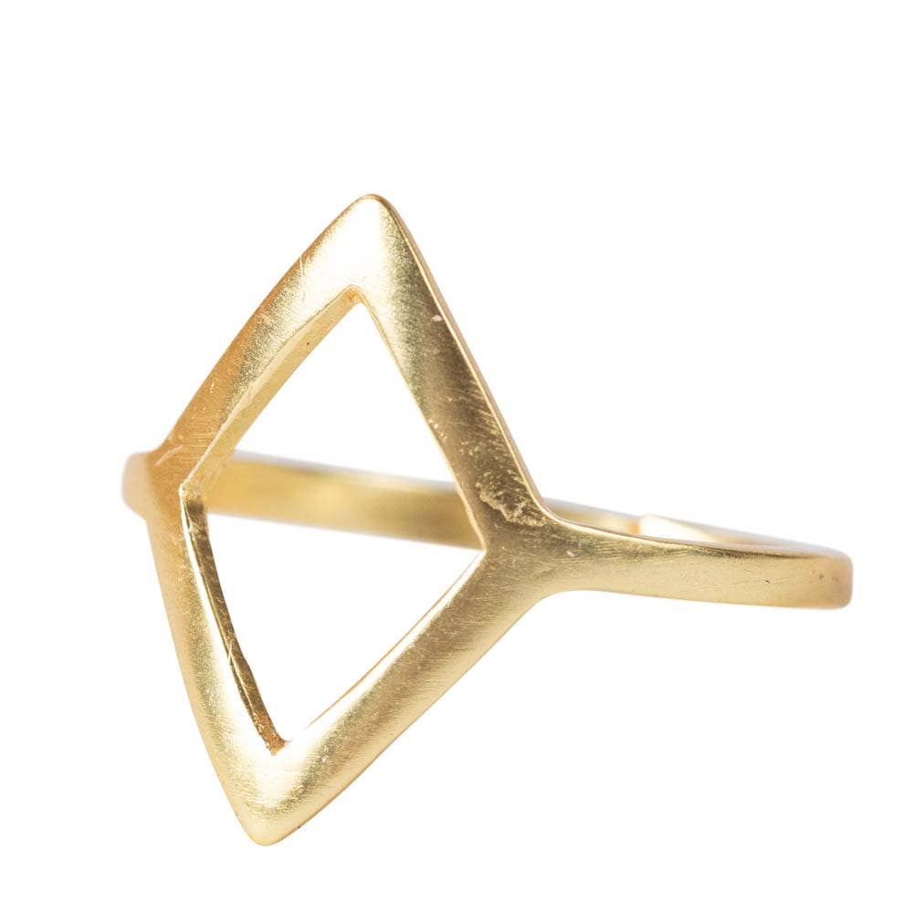 Open Diamond Brass Ring - The Seaside Succulent