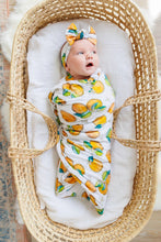 Load image into Gallery viewer, Orange Blossom Knit Swaddle Blanket - The Seaside Succulent
