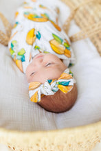 Load image into Gallery viewer, Orange Blossom Knit Swaddle Blanket - The Seaside Succulent
