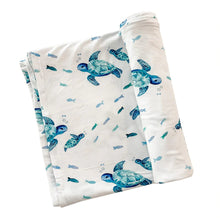 Load image into Gallery viewer, Sea Turtle Knit Swaddle Blanket - The Seaside Succulent
