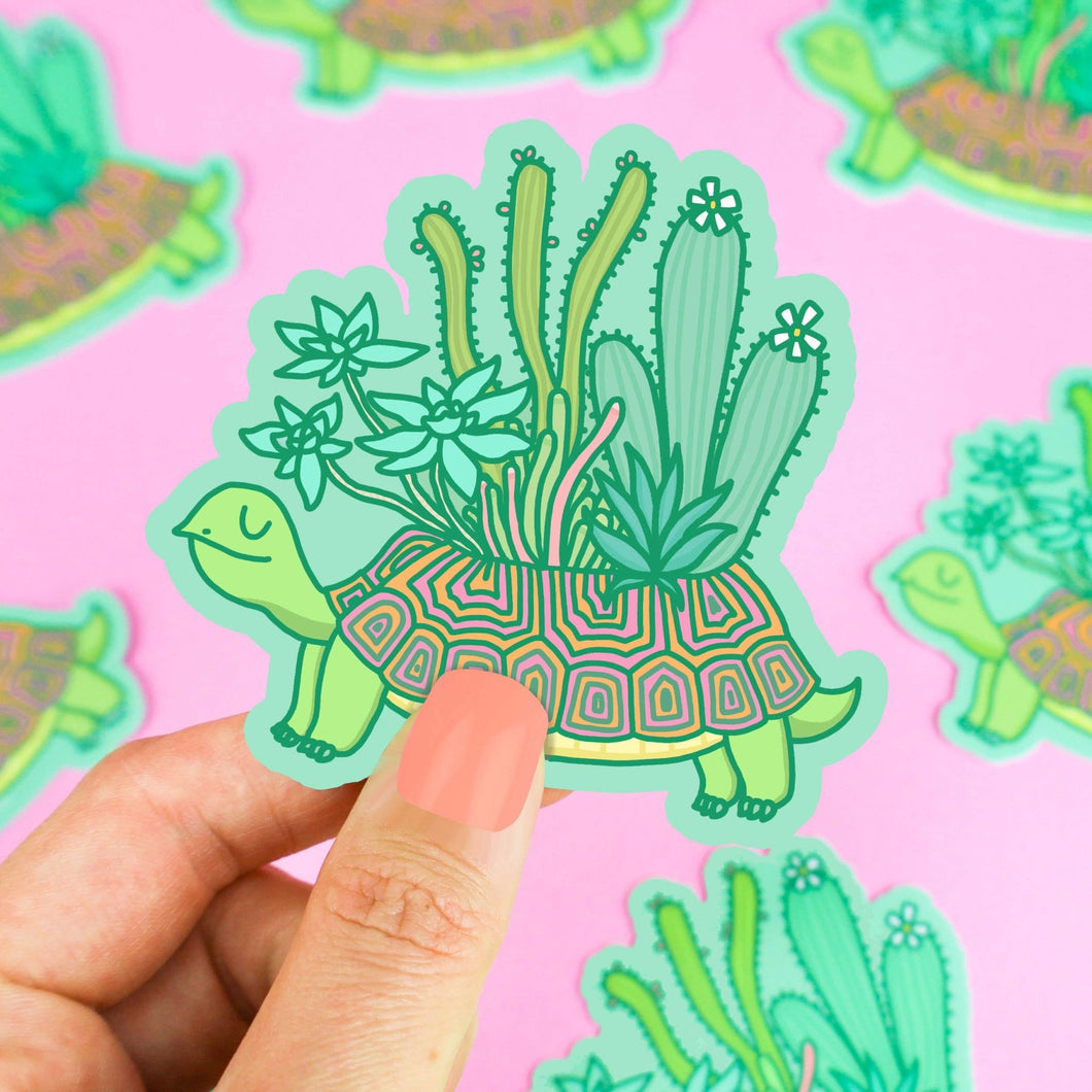 Succulent Turtle Planter Vinyl Sticker - The Seaside Succulent